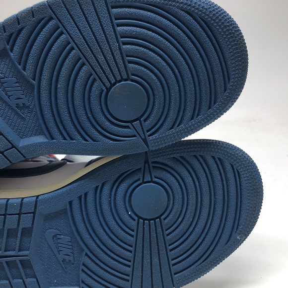 Womens AJ 1 Mid BQ6472-146 Blue/Red USED Creased/Tried on Size 5.5 No Box - Picture 8 of 12